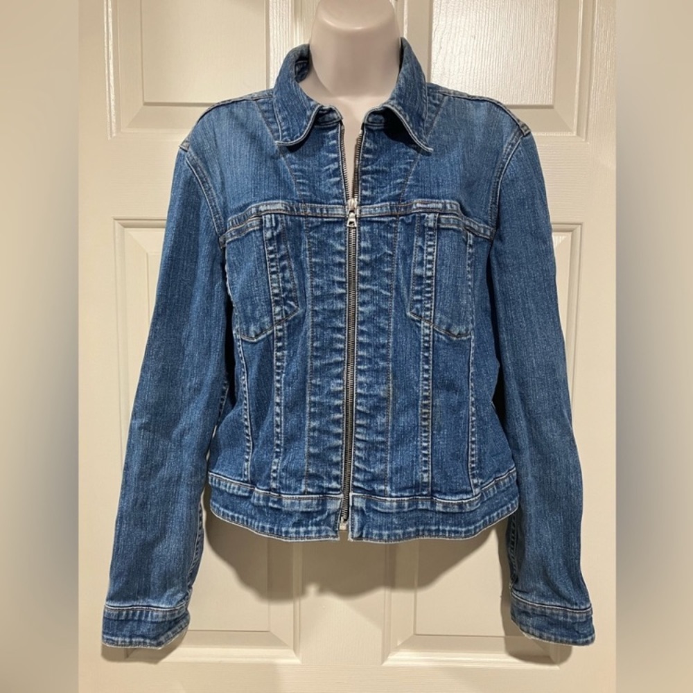 ABS Allen B Woman size small denim cropped jacket